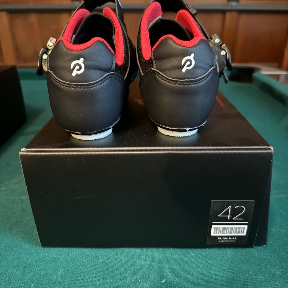 Peloton Black and Red Athletic Shoes
